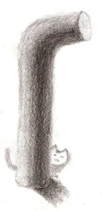 猫と土管の絵